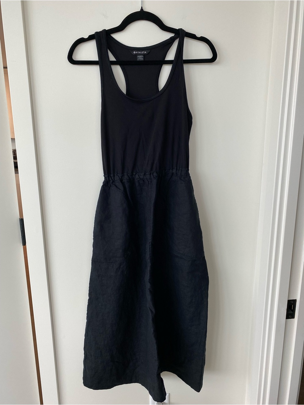 Athleta Black Racerback Midi Dress